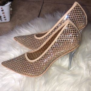 Sz 8 FashionNova Rhinestone studded sparkle heel Brand New